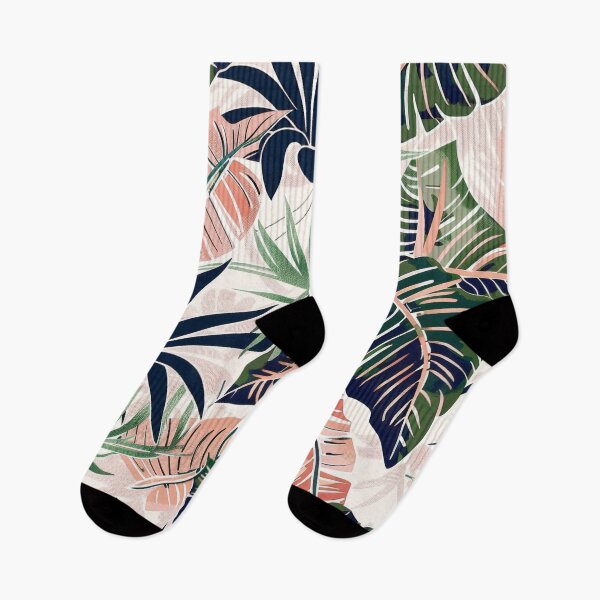 Item preview, Tropical Abstract Leaves Peach Green designed and sold by Eclectic Monkey.