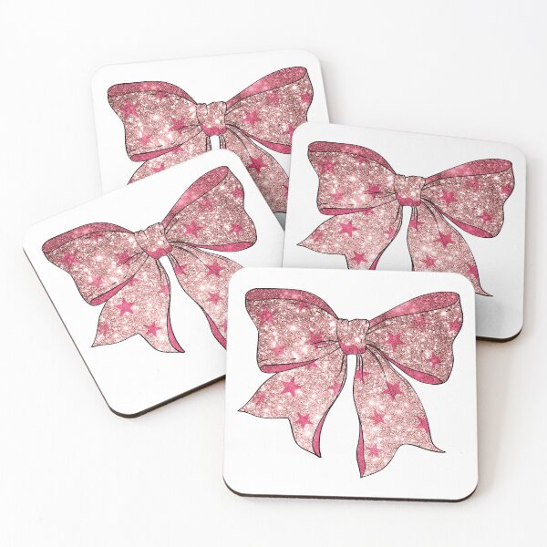 Item preview, glitter pink coquette bow with star, drawn, t-shirt design, sticker, cover decoration,  designed and sold by NatalkaP.