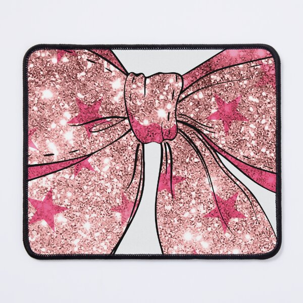 Item preview, glitter pink coquette bow with star, drawn, t-shirt design, sticker, cover decoration,  designed and sold by NatalkaP.