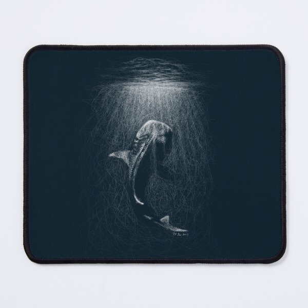 Item preview, Abyssal Whale Shark Descent: Deep Sea Scribble Art designed and sold by DeeplyShallow Art.