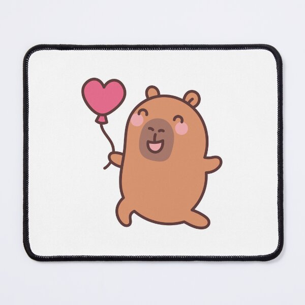 Item preview, Capybara Love on the Run: Kawaii Capybara Design with a Heart Balloon for a Touch of Joy designed and sold by Polarisofficial.