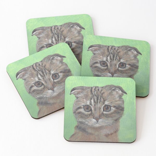Item preview, Scottish Fold cat portrait designed and sold by just3notes.