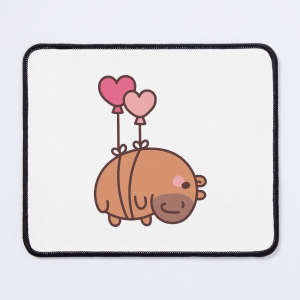 Item preview, Flying Love Capybara: Kawaii Capybara Design with Heart Balloons for a Touch of Romance designed and sold by Polarisofficial.