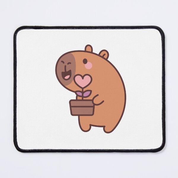 Item preview, Capybara Garden of Love: Kawaii Capybara Design with a Pot and Heart Flower for a Romantic Touch designed and sold by Polarisofficial.
