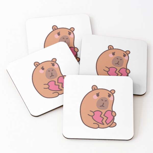 Item preview, Broken Heart Capybara: Kawaii Sad Capybara Design with Broken Heart for a Touch of Melancholy designed and sold by Polarisofficial.