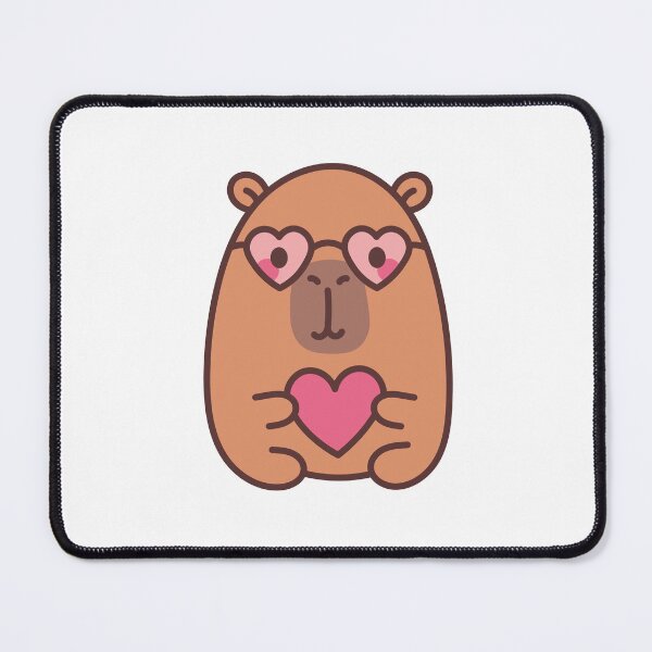 Item preview, Capybara Love at First Sight: Kawaii Capybara Design with Heart Glasses for a Romantic Touch designed and sold by Polarisofficial.