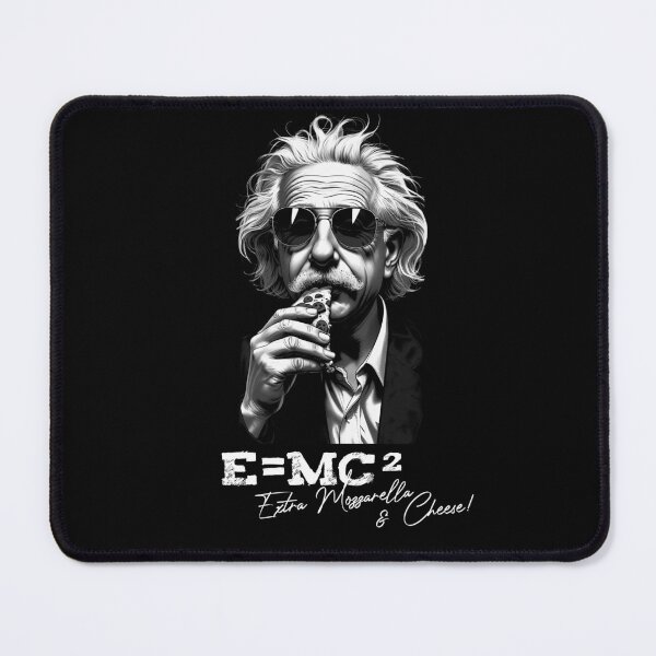 Item preview, E=MC²: Extra Mozzarella & Cheese | Albert Einstein Pizza Lover designed and sold by Monochromaniaus.