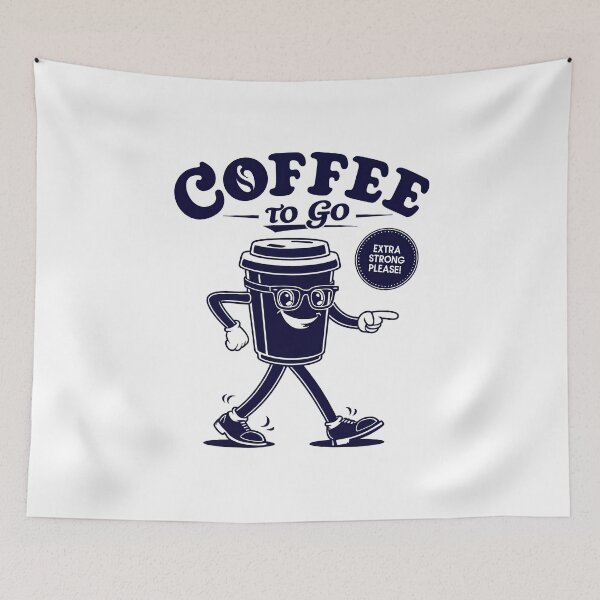Item preview, Funny Coffee To Go Retro Cartoon Design designed and sold by ApriNoeScor.