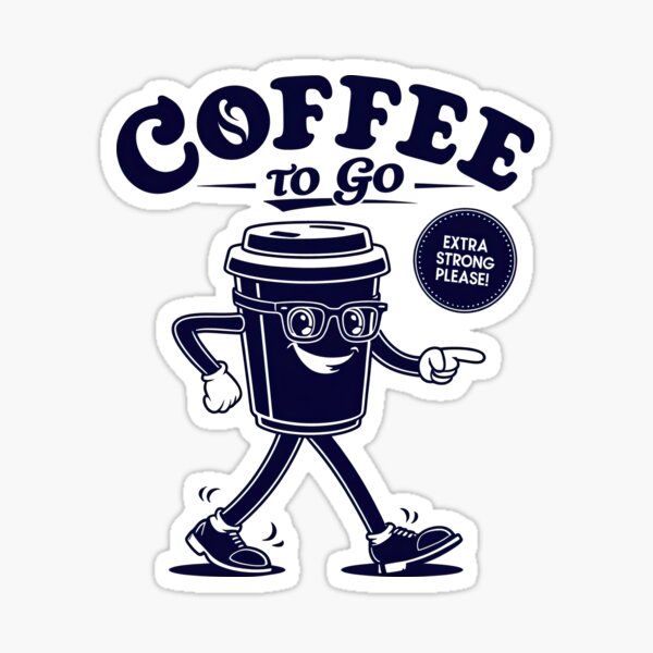 Item preview, Funny Coffee To Go Retro Cartoon Design designed and sold by ApriNoeScor.