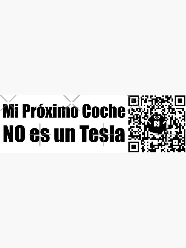 Thumbnail 3 of 3, Sticker, Mi Próximo Coche NO es un Tesla - Small Print designed and sold by Nicos-NovelTs.