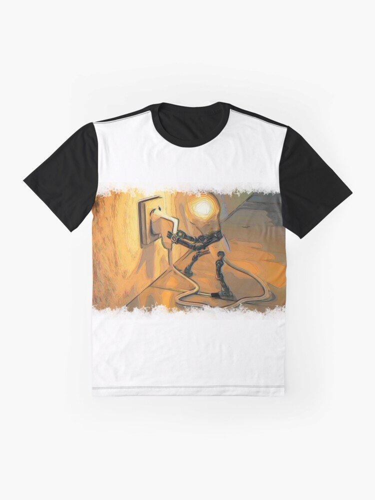 Alternate view of Light bulb drawn Art Graphic T-Shirt