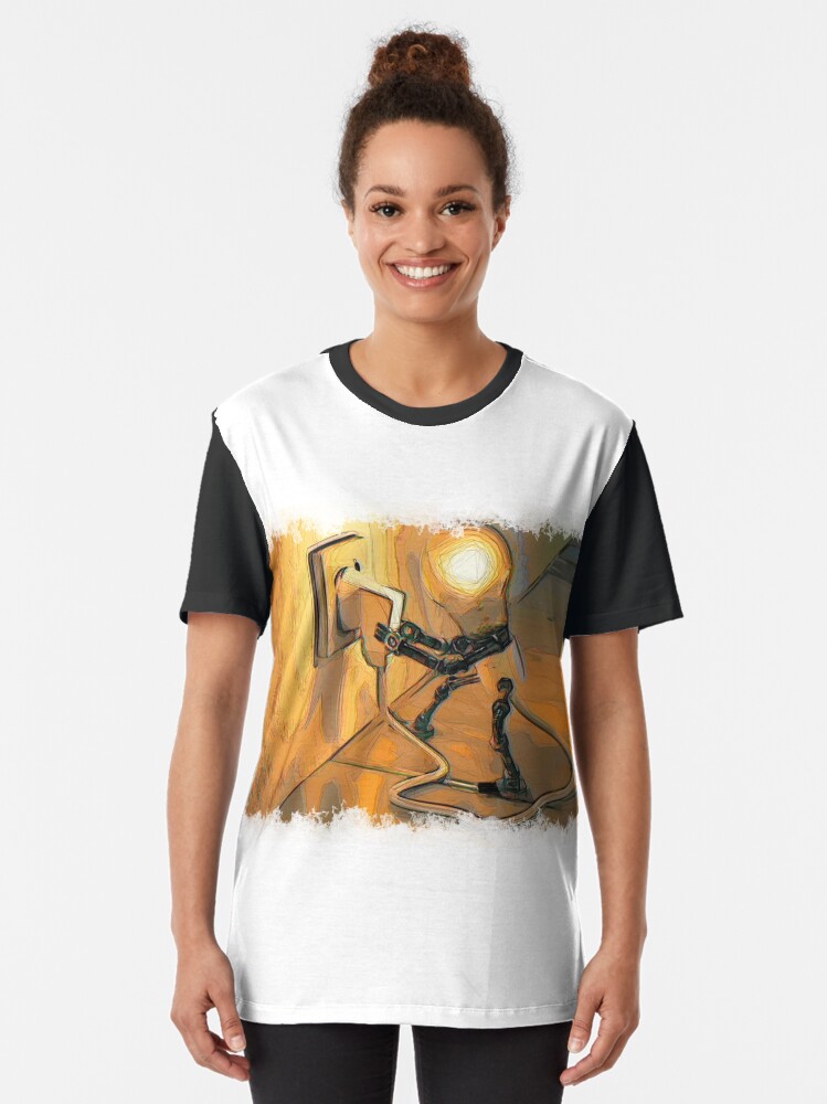 Alternate view of Light bulb drawn Art Graphic T-Shirt