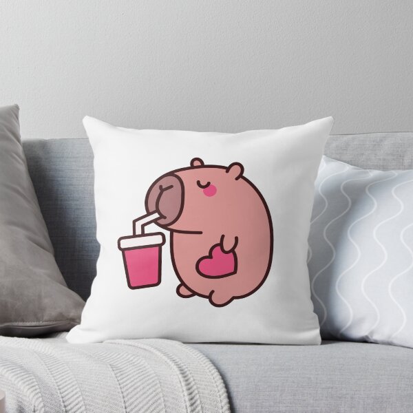 Item preview, Refreshing Capybara Love: Kawaii Design of a Capybara Drinking Soda with a Heart for a Sweet Touch designed and sold by Polarisofficial.