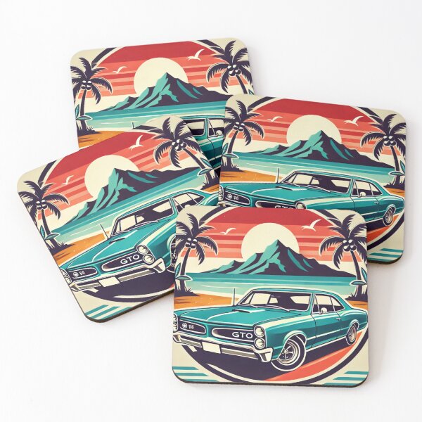 Item preview, "1967 Pontiac GTO Retro Beach Cruise Logo" designed and sold by Every Knee.