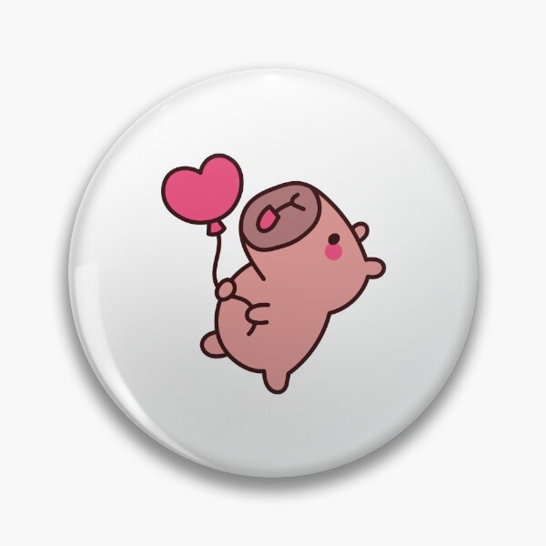 Item preview, Capybara in Love: Kawaii Capybara Design with Heart Balloon designed and sold by Polarisofficial.