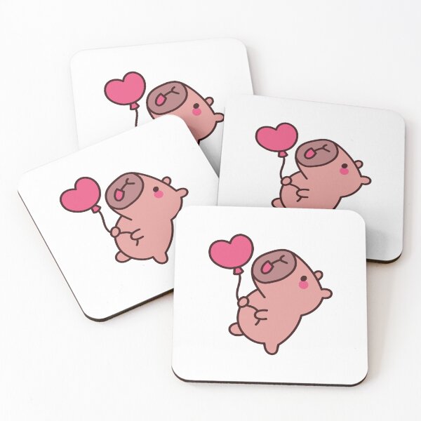 Item preview, Capybara in Love: Kawaii Capybara Design with Heart Balloon designed and sold by Polarisofficial.