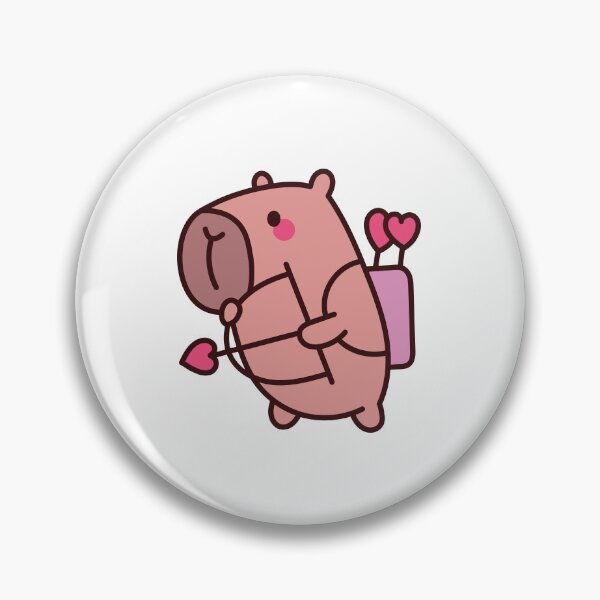 Item preview, Capybara Cupid: Kawaii Design of a Capybara in Love with Heart Arrows designed and sold by Polarisofficial.