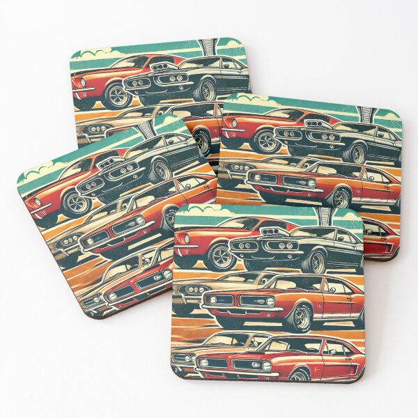 Item preview, "Classic Muscle Car Lineup: Mustang, GTO, Charger, Camaro, Corvette" designed and sold by Every Knee.