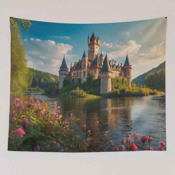 Item preview, Magical Renaissance Castle with Flower Gardens and River View designed and sold by BlareBlare.