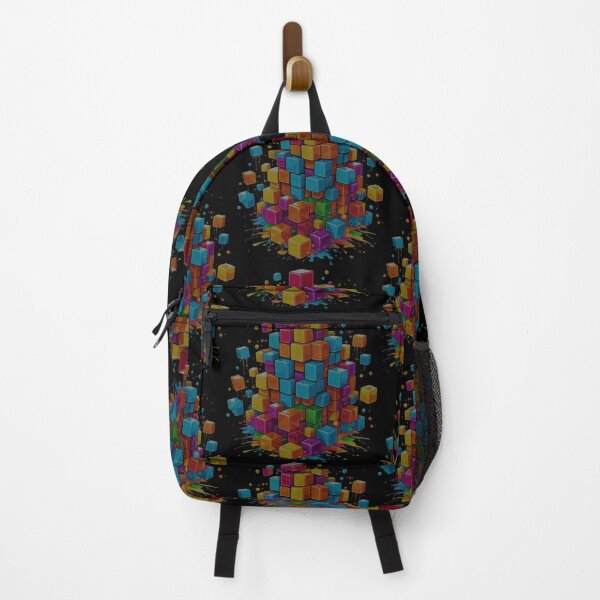 Item preview, Neon Pixel Explosion – Cyber Abstract Cubes designed and sold by FzCooper.