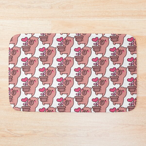 Item preview, Capybara Garden of Love: Kawaii Capybara Design with Heart Plant designed and sold by Polarisofficial.