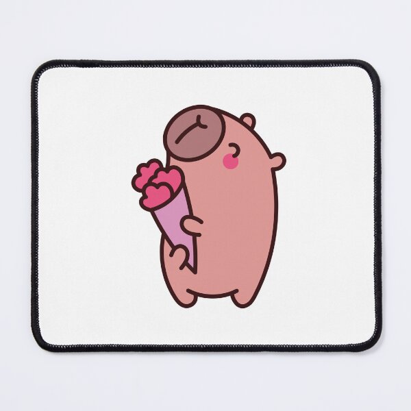 Item preview, Romantic Capybara: Kawaii Capybara Design with a Bouquet of Hearts designed and sold by Polarisofficial.