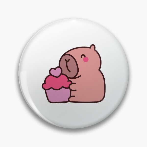 Item preview, Sweet Capybara Temptation: Kawaii Capybara Design with Heart Cupcake designed and sold by Polarisofficial.