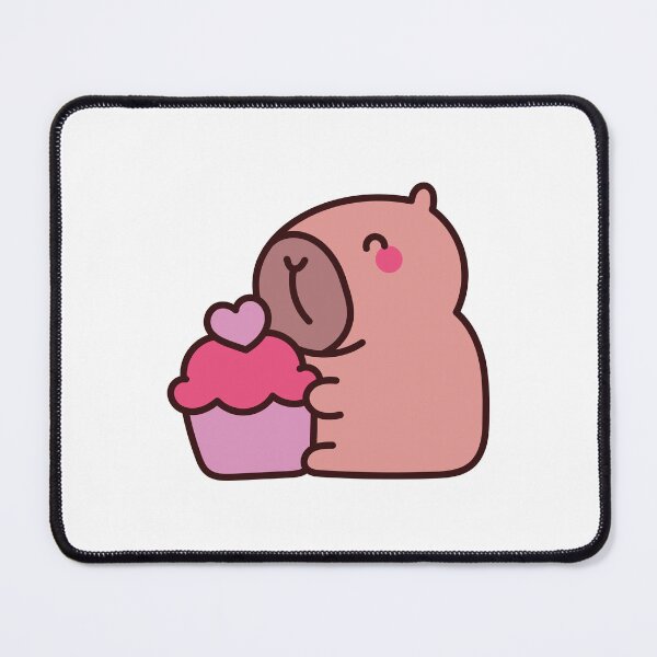 Item preview, Sweet Capybara Temptation: Kawaii Capybara Design with Heart Cupcake designed and sold by Polarisofficial.