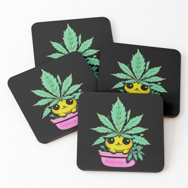 Item preview, Colorful Cute Cannabis Cat - Kawaii Kitty in Weed Pot designed and sold by Doriiion.