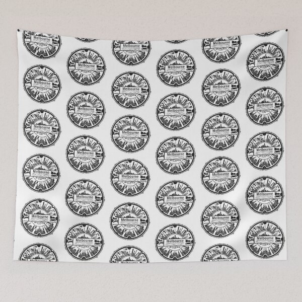 Item preview, Melbourne: Round Manhole Cover designed and sold by GraffitiLab.