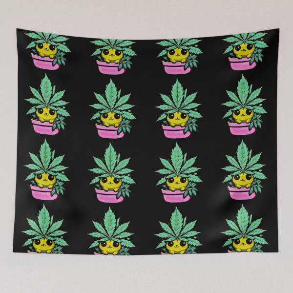 Item preview, Colorful Cute Cannabis Cat - Kawaii Kitty in Weed Pot designed and sold by Doriiion.