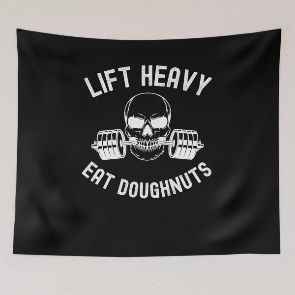 Item preview, Lift heavy Eat Doughnuts Weightlifter funny gym skeleton designed and sold by snowry.