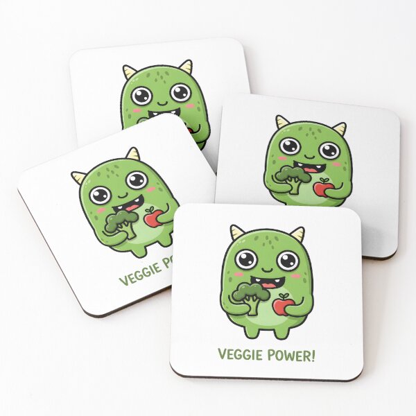 Item preview, Veggie Power! | Cute Green Monster with Broccoli designed and sold by SeGoArtDesign.