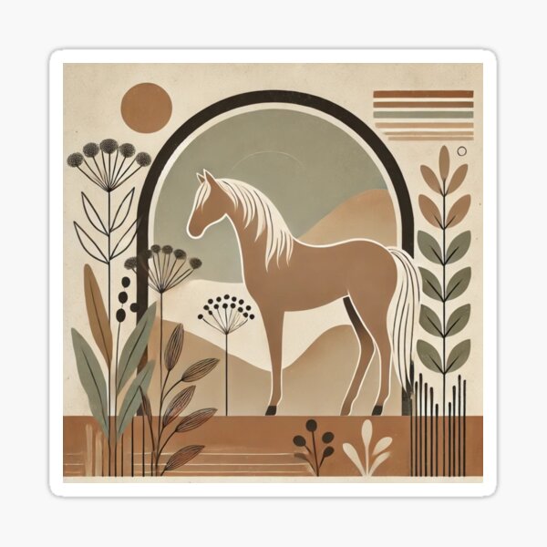 Aperçu de l'œuvre Autocollant cheval mustang stock tasse cheval chapeau créée et vendue par softearthco.