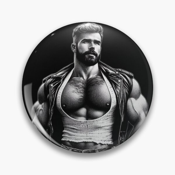 Item preview, Retro Gay Leather Daddy Hunk Berlin Leder Pride Graphic Design designed and sold by ItsAKinkThing.