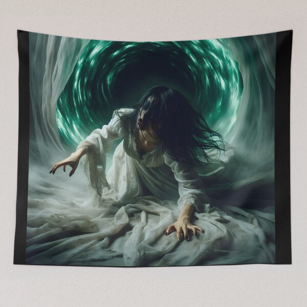 Item preview, The Wailing Descent – Banshee Emerging from a green portal designed and sold by GothicRubette.