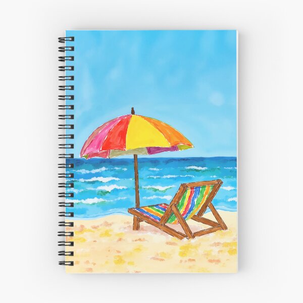 Item preview, Happy Chair Beach Rainbow Watercolor designed and sold by Magnolia Valley Art.