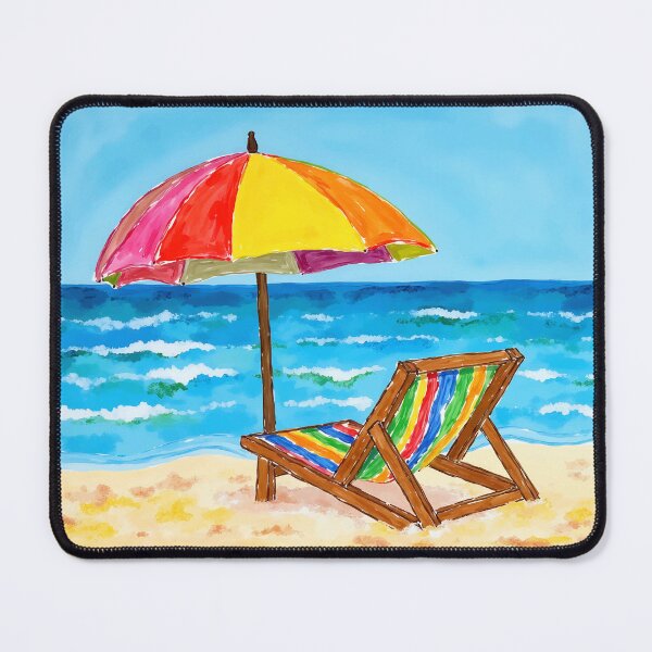 Item preview, Happy Chair Beach Rainbow Watercolor designed and sold by Magnolia Valley Art.