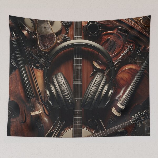 Item preview, Musical instrument collage print designed and sold by dcrc.