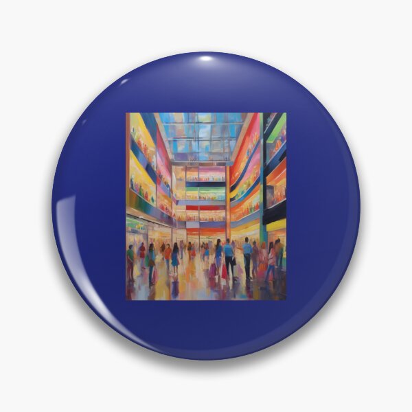 Item preview, "Vibrant Shopping Experience: Bustling Mall with Colorful Bags and Bright Displays" designed and sold by Artisticanvas.