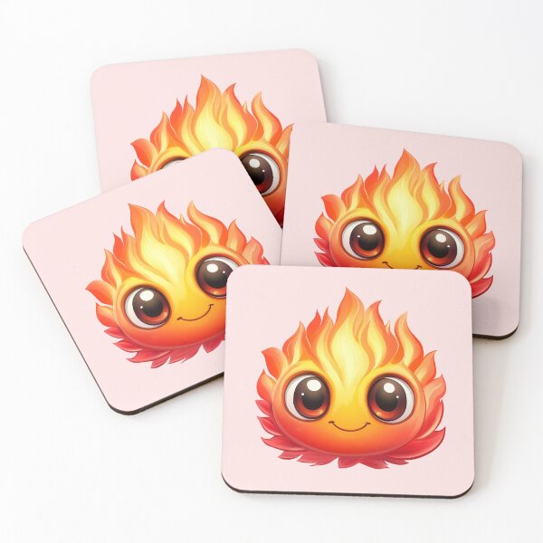 Item preview, Kawaii Fireball Character - Cute Flame with Big Eyes designed and sold by Tarn.