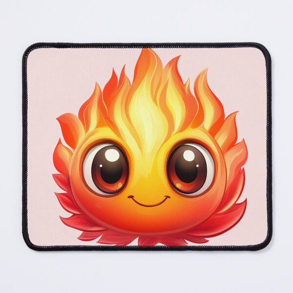 Item preview, Kawaii Fireball Character - Cute Flame with Big Eyes designed and sold by Tarn.
