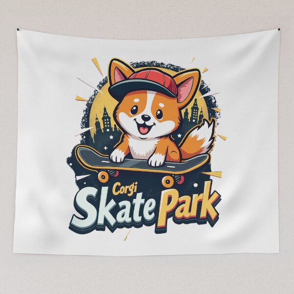 Item preview, Corgi Skate Park – Youthful Rebellion & Energetic Play designed and sold by zoughlal.