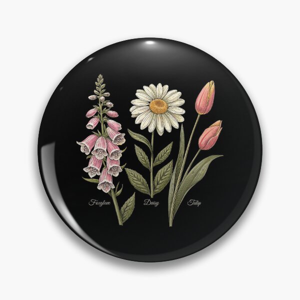 Item preview, Vintage Floral Plant Foxglove Daisy Tulip Flower Girls designed and sold by lidanmasi.