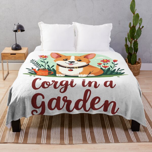 Item preview, Corgi in a Garden – Natural Beauty & Family Outdoor Delight designed and sold by zoughlal.