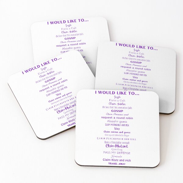 Item preview, Blood on the Clocktower Inspired Public Claims (Purple) designed and sold by clocktowernerd.