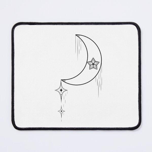 Item preview, Celestial crescent moon with dropping stars  designed and sold by wawaart.
