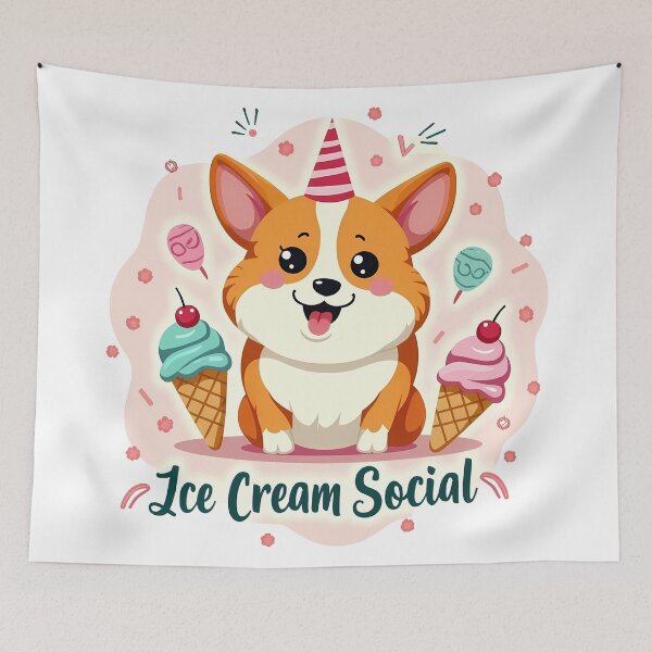 Item preview, Corgi Ice Cream Social – Sweet Indulgence & Joyful Community designed and sold by zoughlal.