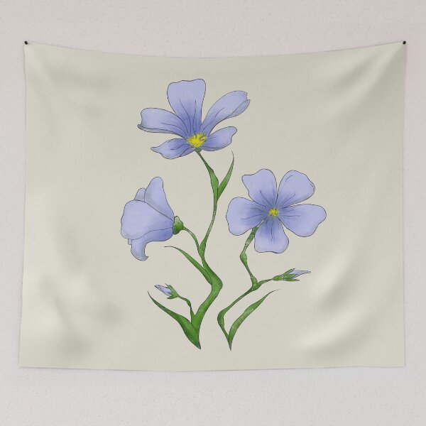Item preview, Blue Flax Scientific Illustration designed and sold by itsgoodjunk.