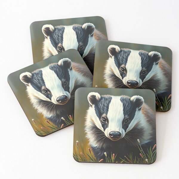 Item preview, Badger Oil Painting Style Woodland Wildlife Conservation designed and sold by kakarikihill.